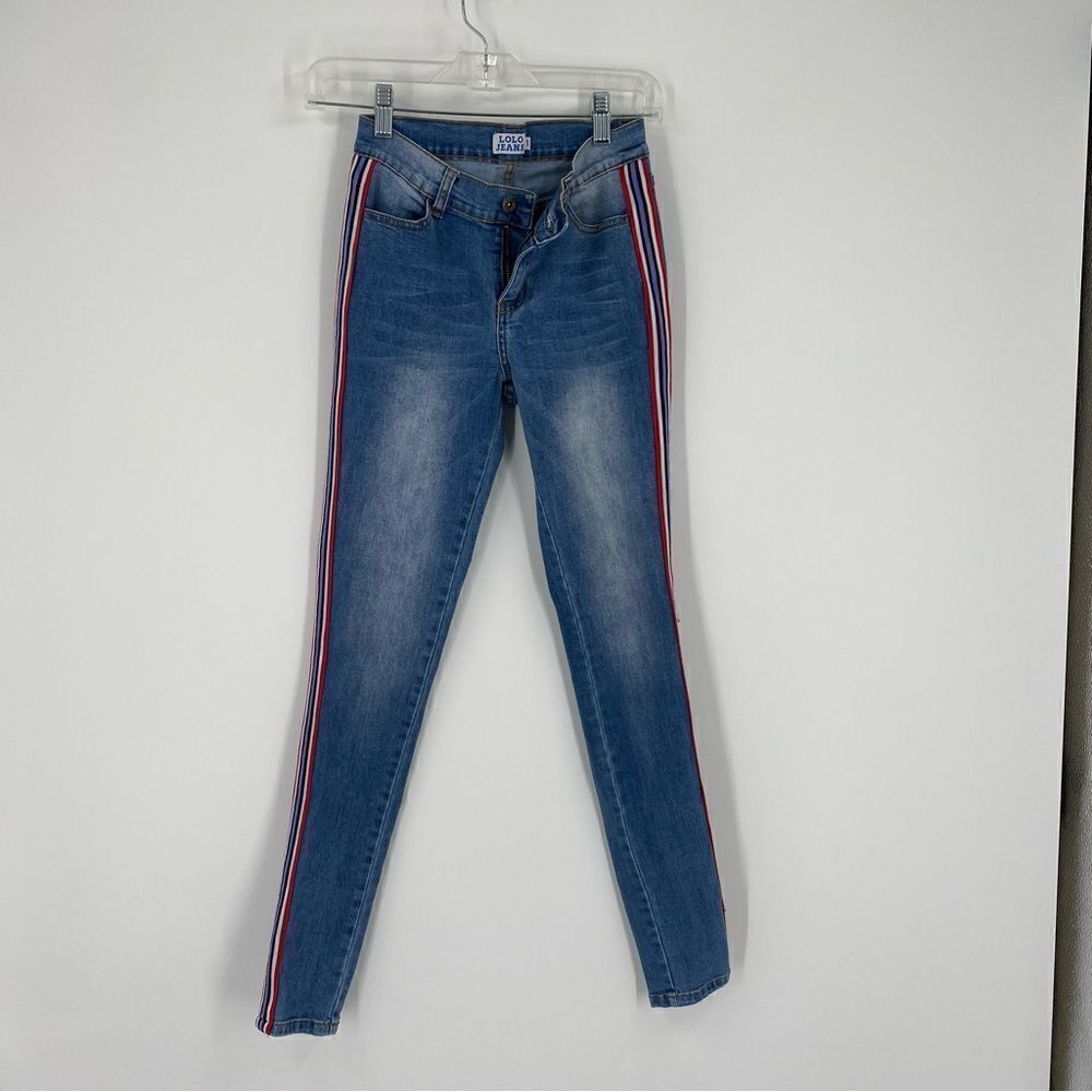 Lolo Jeans Juniors’ Skinny Jeans with Side Stripe size 1